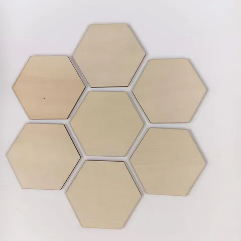 Natural Boxwood Hexagon Wooden Coasters DIY Craft Blank Wood Slices For Home Table Decor Tableware Accessories