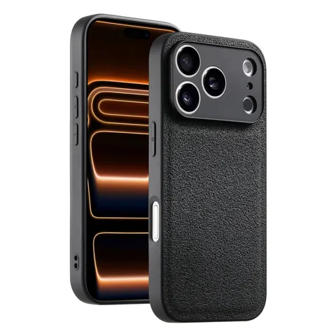 Vintage Lunar Texture PU Leather Shockproof Matte Case For iPhone 17 16 15 Pro Max Plus Protective Phone Cover Shell Skin