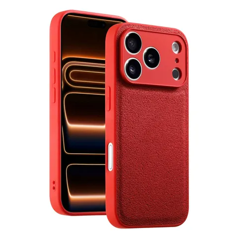 Vintage Lunar Texture PU Leather Shockproof Matte Case For iPhone 17 16 15 Pro Max Plus Protective Phone Cover Shell Skin