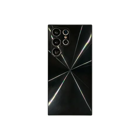 Shockproof Phone Case with CD Texture Laser Radial Lines Protective Back Cover for Samsung Galaxy Ultra Series Ins Style Anti Drop Mobile Shell