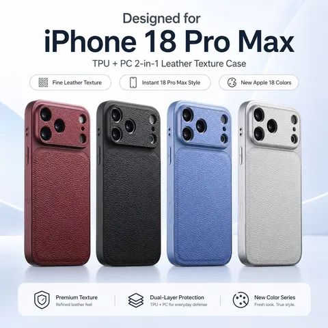 Minimalist Anti Slip Shockproof Phone Case Leather Texture Acrylic Hard Back Soft Edge Protective Cover For Apple iPhone