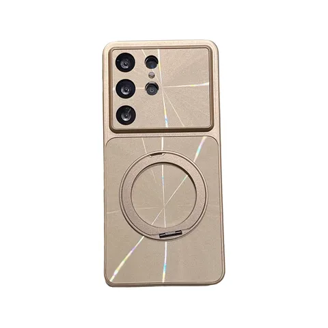 Μαγνητική Θήκη Για Samsung S26 S25 S24 Ultra Plus 360 Περιστρεφόμενη Βάση Δακτυλίδι Υφή CD Προστατευτικό Κάλυμμα