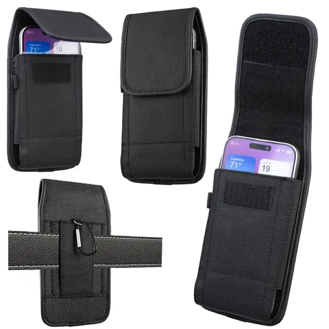 Universal Mobile Phone Waist Bag Pouch With Belt Clip Hook For IPhone Samsung Durable Nylon Vertical Flip Protective Case Cover