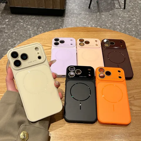 Minimalist Matte Phone Case With Magnetic Wireless Charging Shockproof PC TPU Protective Back Cover For iPhone Series