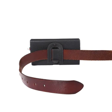 Uomo Pelle PU Verticale Orizzontale Telefono Holster Borsa Con Clip Cintura Fessure Per Carte Marsupio Affari