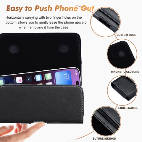 Herren Klassisch Kunstleder Universal Handy Gürteltasche Lammfellmuster Magnetverschluss Anti Sturz Handytaschen Horizontale Handytasche