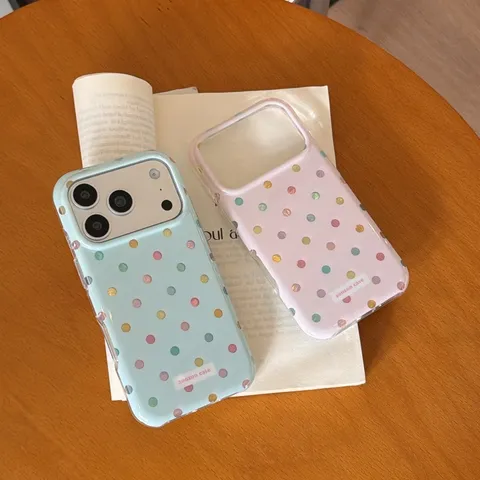 Korean Style Premium TPU Colorful Polka Dot Phone Case For iPhone Shockproof Back Cover Case For Women Daily Tech Accessories