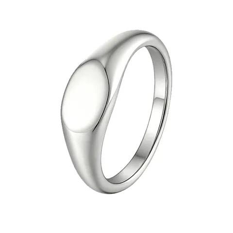 Bague Lisse Ovale en Acier Inoxydable Minimaliste Anneau Simple Géométrique Haut de Gamme Bijoux de Doigt Déclaration de Luxe Léger Électroplaqué Cadeau pour Unisexe