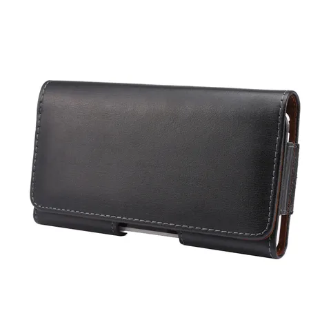 Funda de Cinturón Universal de Cuero Genuino para Teléfono Móvil Vintage Magnética Riñonera Holster Para iPhone Pro Max Pura Mate