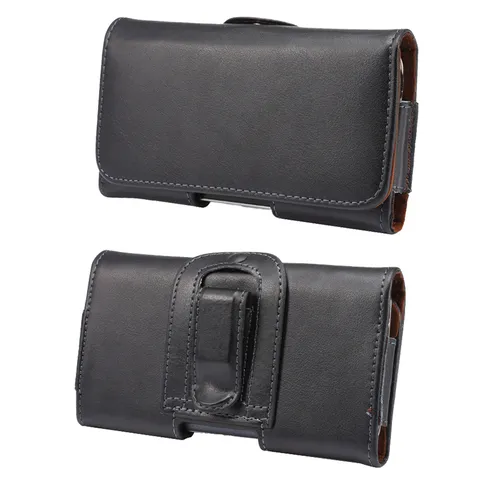 Funda de Cinturón Universal de Cuero Genuino para Teléfono Móvil Vintage Magnética Riñonera Holster Para iPhone Pro Max Pura Mate