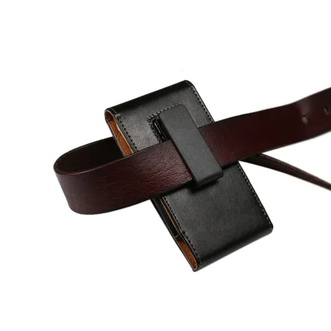 Universal PU Leather Phone Waist Bag Protective Case With Rotating Belt Clip Holster For Men Business Phone Sleeve