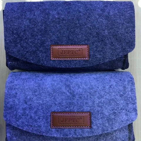 Fashion Contrast Color Felt Mobile Phone Storage Bag Women Portable PU Leather Clutch Handbag Organizer Case For iPhone 13