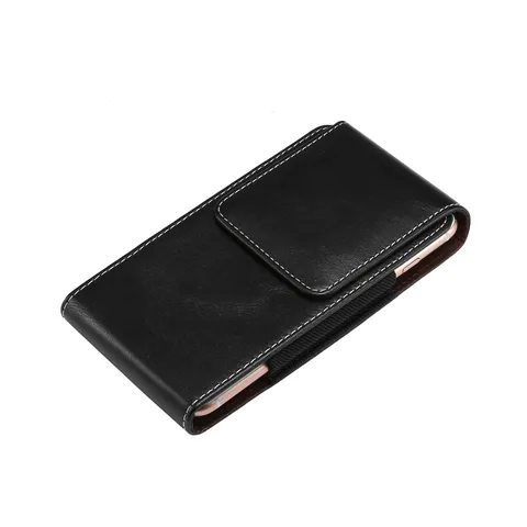 Étui de Téléphone Vertical Universel pour Homme en Cuir PU avec Boucle de Ceinture à la Taille Motif Agneau