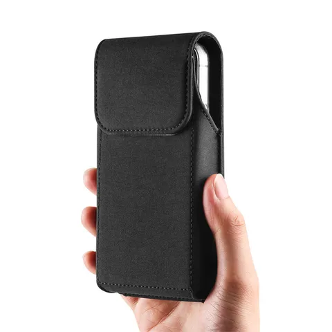 Universal Waterproof PU Leather Phone Holster Pouch Belt Loop Waist Bag Vertical Phone Pouch Case For Outdoor Casual Daily