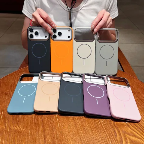 Minimalist Matte PC Magnetic Phone Case Anti Drop Back Cover Thin Shockproof Protective Shell With Metal Camera Lens Frame