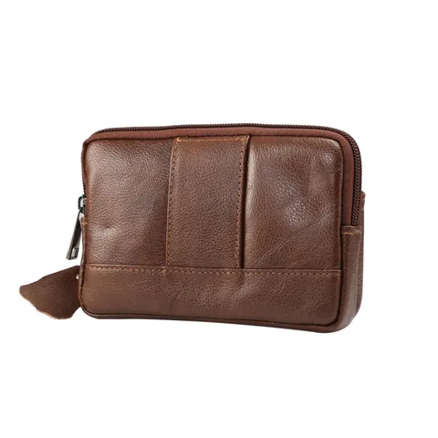 Marsupio per Cellulare da Uomo in Vera Pelle Vintage Multifunzionale con Slot per Carte Passante per Cintura Custodia Anti Usura Tasca Portaoggetti