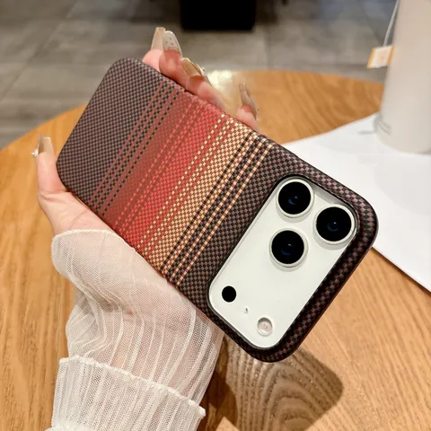 Magnetic Matte Hard PC Phone Case Geometric Checkered Texture Full Protective Shockproof Case For Apple iPhone Accessories