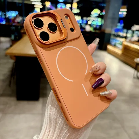 Coque de Téléphone en Silicone Magnétique avec Support Antichoc Protection Complète pour iPhone