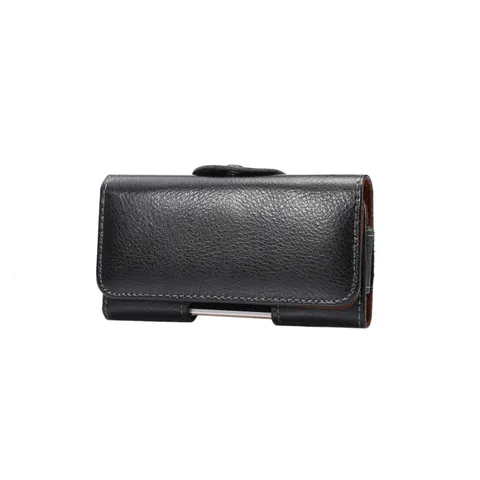 Étui Universel en Cuir Véritable pour Téléphone Texture Grains de Litchi Horizontal Pochette de Ceinture Coque de Protection pour Smartphones