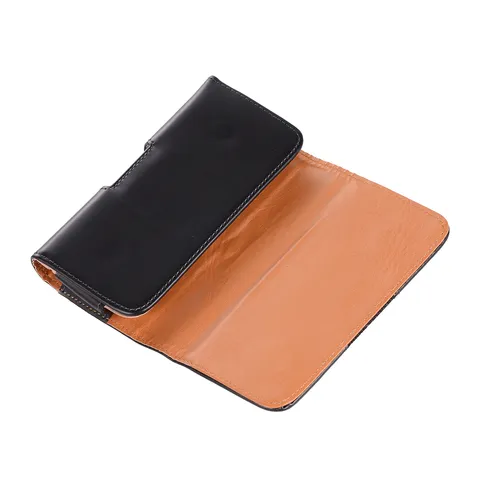 Étui de Ceinture Universel en Cuir PU pour Téléphone Portable Texture Litchi Patchwork Pochette Verticale Avec Clip de Ceinture pour Homme
