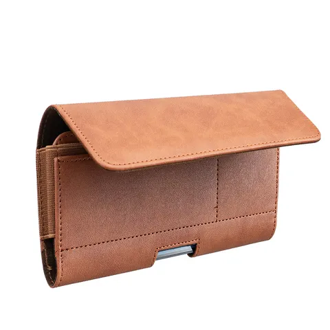Funda de Cinturón de Imitación de Cuero Vintage para Hombre Funda Universal para Teléfono Cierre Magnético Ranura para Tarjeta