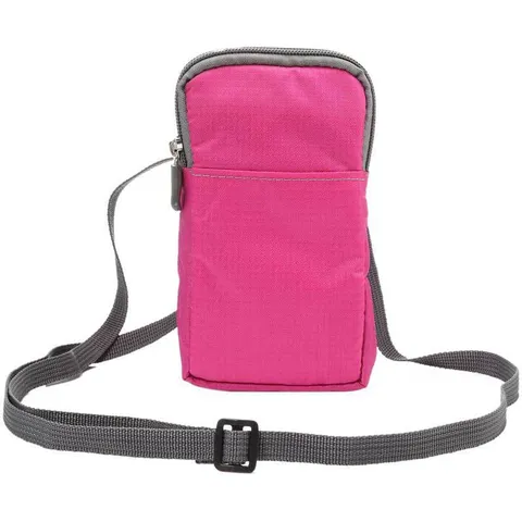 Universal Canvas Phone Waist Bag Multi-function Double Zipper Crossbody Shoulder Pouch Outdoor Sport Belt Loop Phone Case