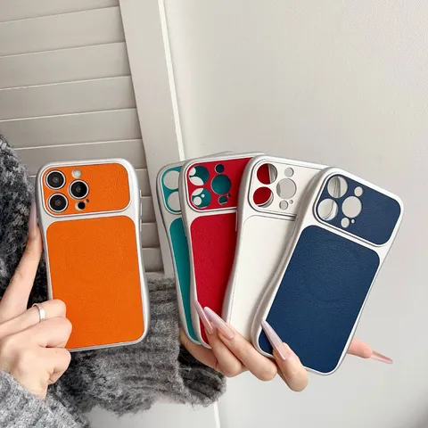 Funda Magnética para Teléfono con Textura de Litchi Carga Inalámbrica Cuero Sintético Silicona Antigolpes Cubierta Mate para iPhone