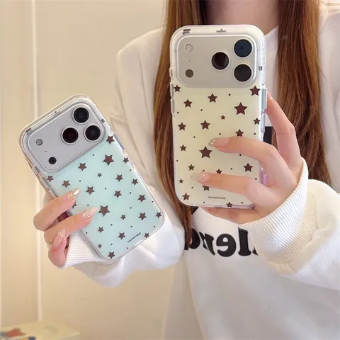Minimalist Niche Full Screen Stars Polka Dots Silicone Soft Phone Case Shockproof Protective Cover For iPhone