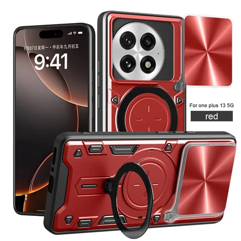 Funda de Teléfono Magnética Con Soporte Y Protector de Lente Deslizante Cubierta Trasera Antichoc Mate Para OnePlus 13 13R ACE5