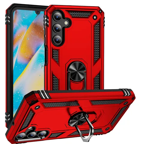 Funda de Teléfono de Armadura Militar Anticaídas Con Soporte de Anillo Compatible con Imán de Coche Protección Completa para Serie Samsung Galaxy
