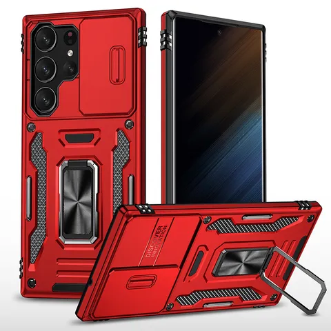 Funda Antigolpes Armor Para Samsung Galaxy S25 S24 Ultra S23 Plus Tapa Deslizante Lente Soporte Robusta PC TPU Protectora