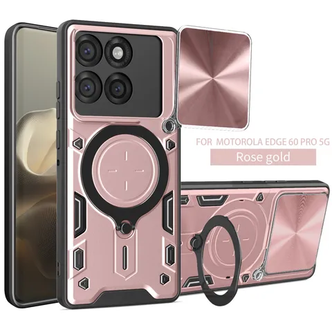 Τακτική Μαγνητική Θήκη Mecha Για Motorola Edge 60 Pro Αντικραδασμικό Κάλυμμα Θωράκισης Με Πτυσσόμενη Βάση Δακτυλίου Και Συρόμενο Προστατευτικό Φακού