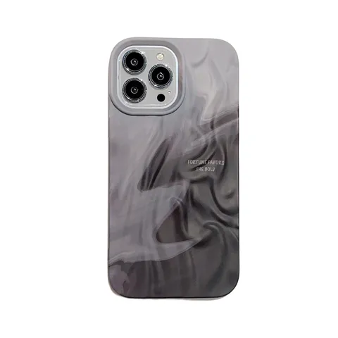 Artistic Oil Painting Ink Smudge Silicone Mobile Phone Case 3D Ripple Wrinkle Shockproof Full Coverage Cover For iPhone