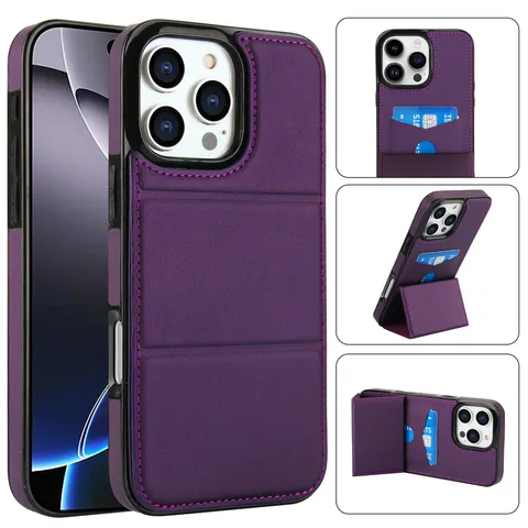 Funda Magnetica de Cuero PU Minimalista para Telefono Con Soporte Ranura para Tarjeta Proteccion Antichoque Delgada