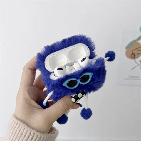 Cute Plush Fabric Character Earphone Case With Sunglasses Protection Cover For AirPods Pro TWS Wireless Earphone Shell