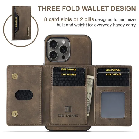 Retro Vintage PU Leder Magnetisch Afneembare Telefoonhoesje Portemonnee Met Kaartsleuven Standaard Voor iPhone Pro Max Plus Schokbestendige