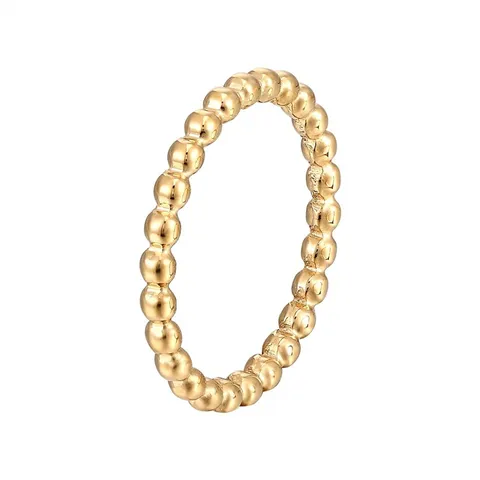Bague Anneau Simple en Acier Inoxydable avec Perles Minimaliste pour Femme Électroplaqué sous Vide Poli Empilable Bijoux de Mode