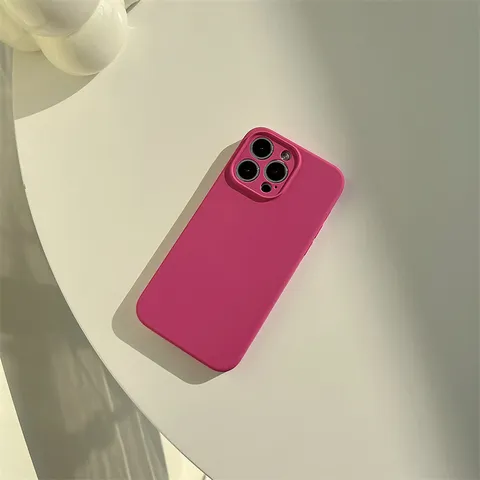 Funda de Teléfono de Color Sólido de Silicona Líquida Antigolpes Cobertura Completa Acabado Mate Cubierta Suave Protectora
