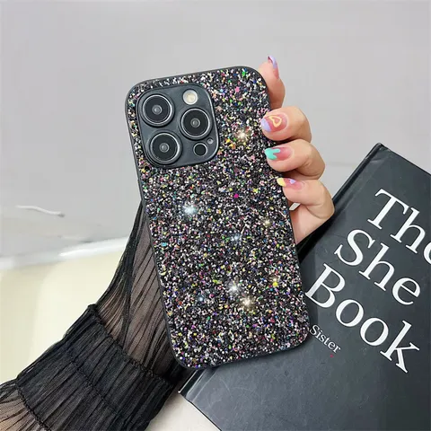 Luxury TPU Rhinestone Phone Case Colorful Glitter Full Coverage Shockproof Protection Back Cover For iPhone Series