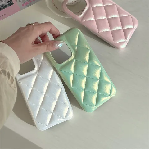 Minimalist Rhombic Silicone Phone Case Full Protection Back Cover For iPhone Series