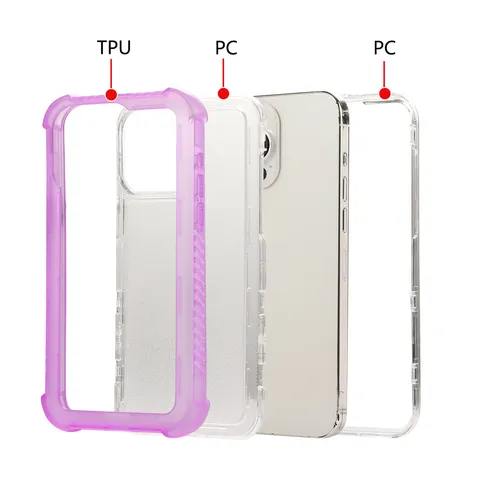 Minimalist Matte TPU PC Three-in-One Shockproof Anti-Drop Phone Case With Airbag Protection For iPhone Heavy Duty Hard Shell Cover