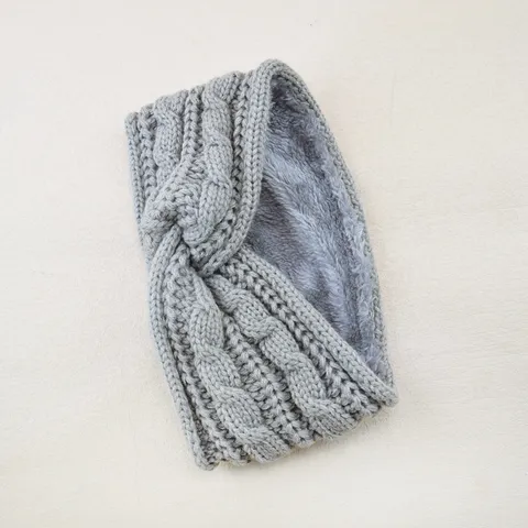 Acrylic Cable Knit Headband Speckled Cross Twist Fleece Lined Wide Hairband For Women Casual Sport Outdoor Ear Warmer Accessories