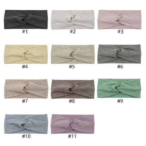 Bandeau Croisé en Tricot Acrylique Élastique Sport Yoga Bandeau pour Femmes Bord Large Lavage Visage Accessoires Cheveux Rétro