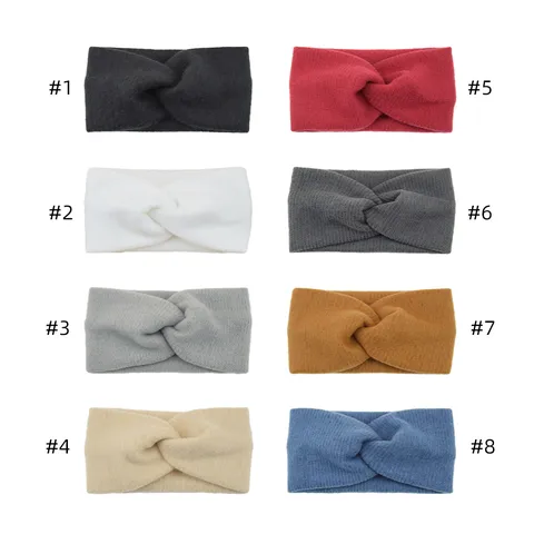 Minimalistisch Gestrickt Gekreuzter Twist Breites Stirnband Für Damen Vintage Kariert Gestreift Warm Plüsch Haarband Für Sport Yoga
