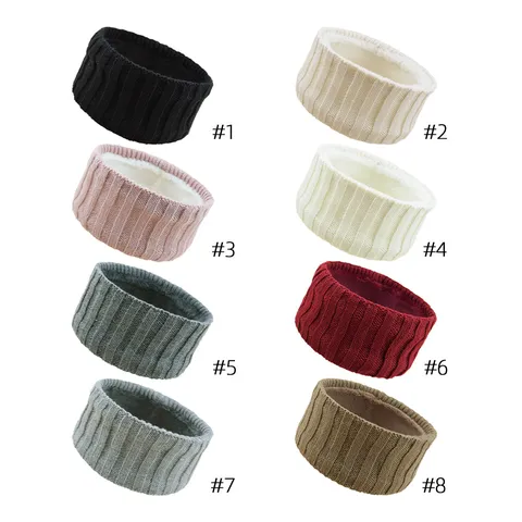 Winter Ribbed Knit Headband For Women Fleece Lined Thick Ear Warmer Headwrap Soft Stretch Hair Band Autumn Outdoor Accessories