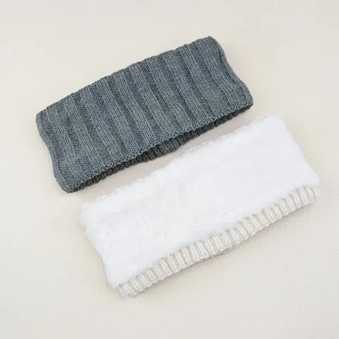 Winter Ribbed Knit Headband For Women Fleece Lined Thick Ear Warmer Headwrap Soft Stretch Hair Band Autumn Outdoor Accessories