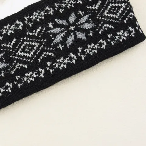 Winter Warme Jacquard Strickstirnband Weiches Acryl Haarband Geometrisches Muster Bohemian Kopfbedeckung Für Damen Ohrenwärmer Zubehör