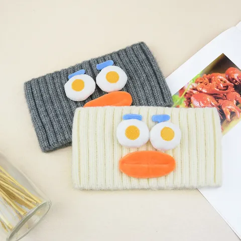 Lustiges Großer Mund Große Augen Acryl Gestricktes Stirnband Breites Elastisches Haarband Originell Yoga Gesicht Waschen Haarschmuck Für Damen Kinder Schmuck
