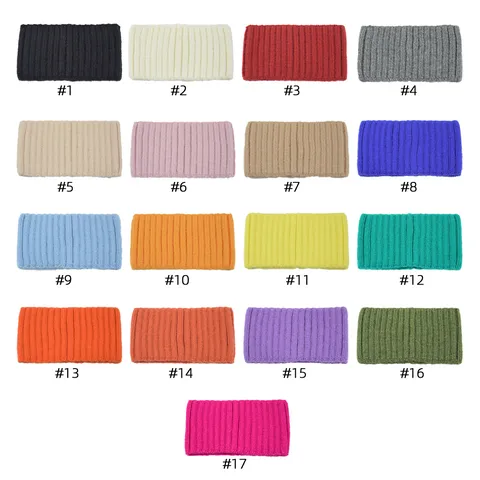 Minimalist Solid Color Wide Headband Ribbed Knitted Headwrap Elastic Hairband Workout Face Washing Hair Accessories For Women Kids