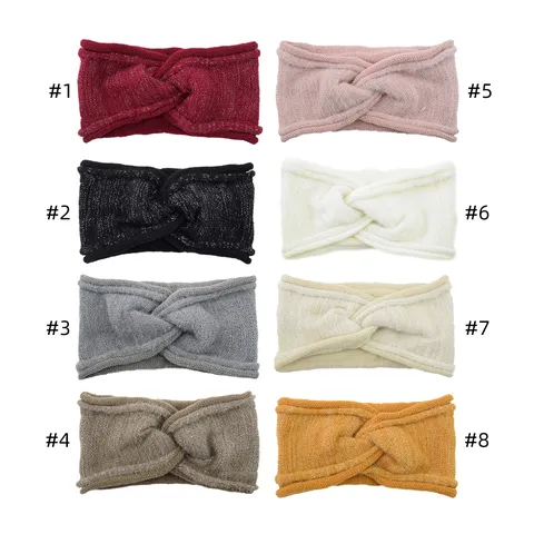 Acryl Stirnband Gestrickt Winter Ohrenwärmer Für Damen Glitzer Lurex Twist Knoten Haarband Warm Häkeln Turban Yoga Sport Headwrap
